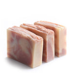 Load image into Gallery viewer, Three bars of sandalwood Amana Beef Tallow Soap on a white background
