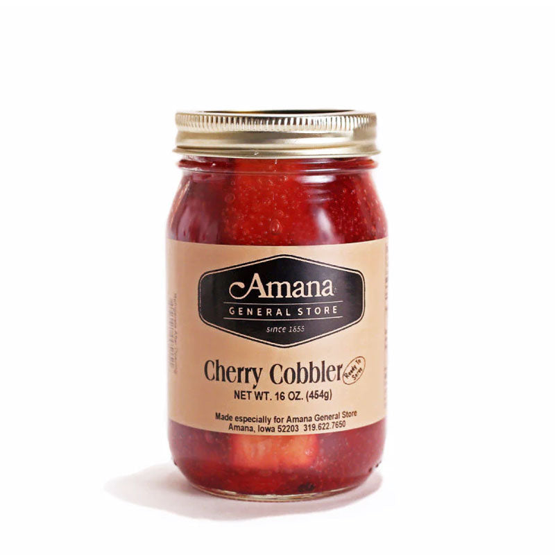jar of cherry cobbler