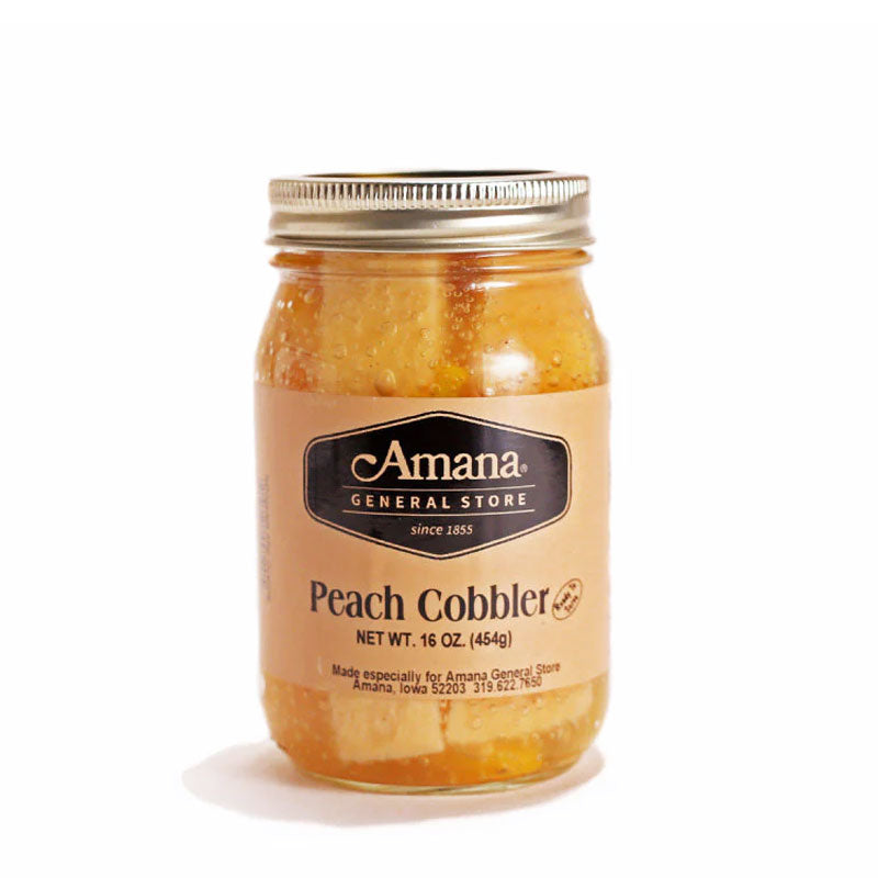 jar of peach cobbler